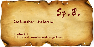 Sztanko Botond névjegykártya